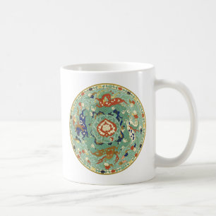 Chinesischer Zirkel Blau grün Kaffeetasse
