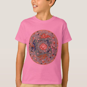 Chinesischer Zirkel Blau grün T-Shirt