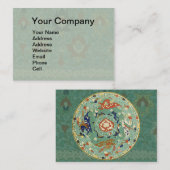 Chinesischer Zirkel Blau grün Visitenkarte (Vorne/Hinten)