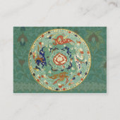 Chinesischer Zirkel Blau grün Visitenkarte (Rückseite)