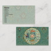 Chinesischer Zirkel Blau grün Visitenkarte (Vorne/Hinten)