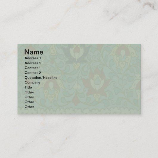 Chinesischer Zirkel Blau grün Visitenkarte (Vorderseite)