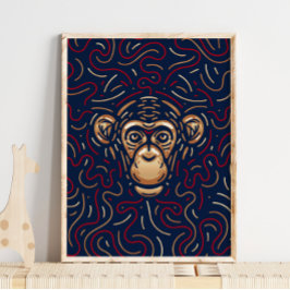 Chinesischer Zodiac-Affe | Zodiac Digital Print Poster