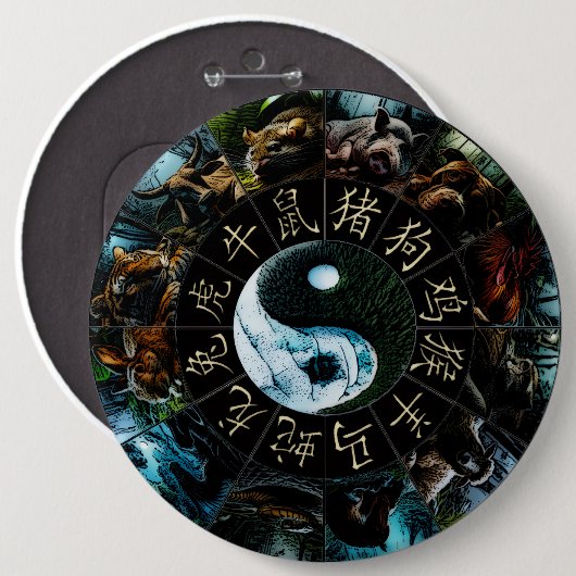 Chinesischer Zodiac Button (Vorne & Hinten)