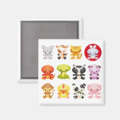 Chinesischer Zodiac-Cartoon Jahr des Kaninchens Magnet (Vorderseite/Rückseite)