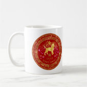 Chinesischer Zodiac Dog Red/Gold ID542 Kaffeetasse (Links)