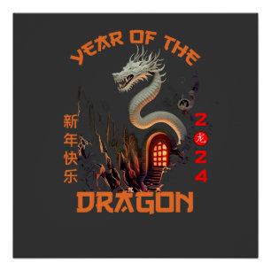 Chinesischer Zodiac-Drache 2024 Poster