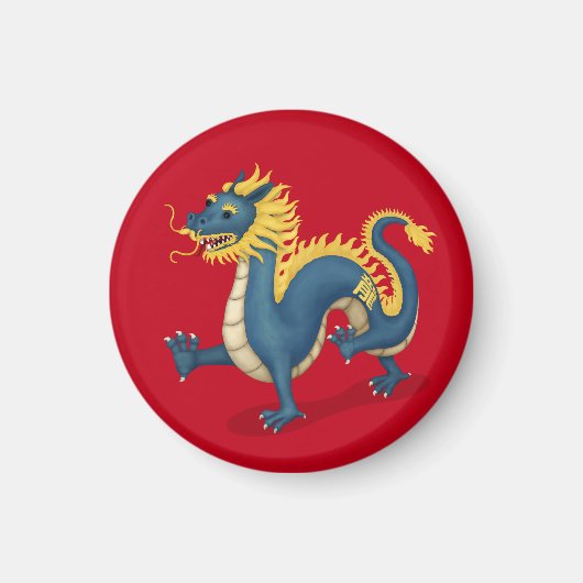Chinesischer Zodiac Dragon Astrologie Schild Rot Magnet (Vorne)