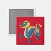 Chinesischer Zodiac Dragon Astrologie Schild Rot Magnet (Vorderseite/Rückseite)