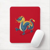 Chinesischer Zodiac Dragon Astrologie Schild Rot Mousepad (Mit Mouse)