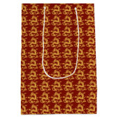 Chinesischer Zodiac Dragon begrüßt gutes Glück Rot Mittlere Geschenktüte (Rückseite)