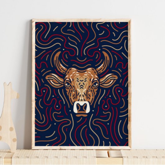 Chinesischer Zodiac Ox | Zodiac Digital Print Poster