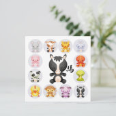 Chinesischer Zodiac-Platz Jahr des Pferdes-Party Einladung (Stehend Vorderseite)