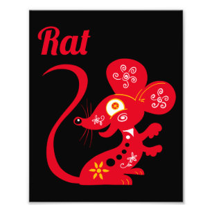 Chinesischer Zodiac Rat Fotodruck
