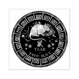 Chinesischer Zodiac Rat-ID542 Gummistempel