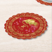 Chinesischer Zodiac Rat Red/Gold ID542 Untersetzer (angewinkelt)