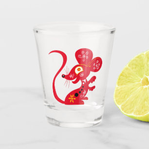 Chinesischer Zodiac Rat Schnapsglas