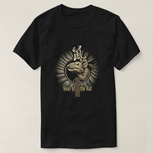 Chinesischer Zodiac "Rat" T-Shirt (Design vorne)