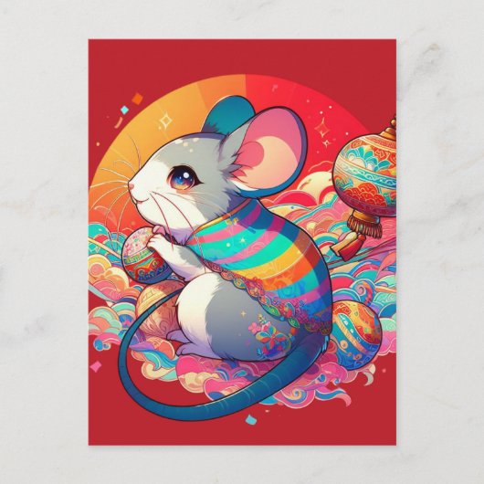 Chinesischer Zodiac: Von Ratten zu Riches Postkarte (Vorderseite)