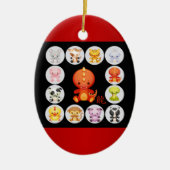 Chinesischer Zodiak Geboren im Jahr des Drachen Keramik Ornament (Vorne)