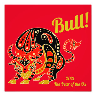 Chinesischer Zodiak - Jahr des Ochsen Fotodruck