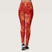 Chinesischer Zodiakdrache, glückliches neues Jahr Leggings (Rückseite)