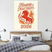 Chinesisches 2026 Feuerpferd Leinwanddruck (Insitu (Schlafzimmer))