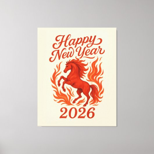 Chinesisches 2026 Feuerpferd Leinwanddruck (Vorderseite)
