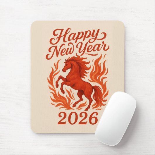 Chinesisches 2026 Feuriges Pferd Mousepad (Mit Mouse)