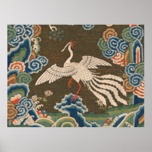 Chinesisches antikes Vogeldekor Poster