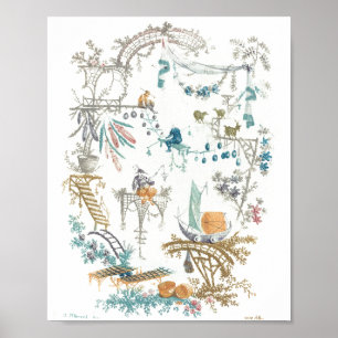 Chinesisches Arabesque-Poster Poster
