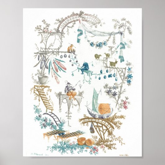 Chinesisches Arabesque-Poster Poster (Vorne)