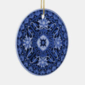 Chinesisches Blau und Weiß Mandala Keramik Ornament (Rechts)