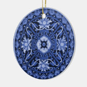 Chinesisches Blau und Weiß Mandala Keramik Ornament (Links)