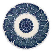 Chinesisches Blau und weißes Leaf-Muster Keramikknauf (Vorderseite)