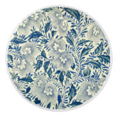 Chinesisches blaues Blatt ~ weißes Flowers~ * ~ Keramikknauf (Vorderseite)