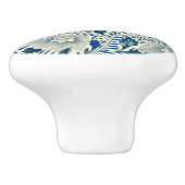 Chinesisches blaues Blatt ~ weißes Flowers~ * ~ Keramikknauf (Seitenansicht)