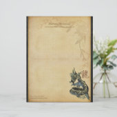 Chinesisches blaues Drache-Schreibpapier Briefbogen (Stehend Vorderseite)