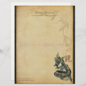 Chinesisches blaues Drache-Schreibpapier Briefbogen (Vorne/Hinten)