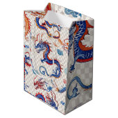 Chinesisches Blaues Fliegendrachenmedium Mittlere Geschenktüte (Rückseite Schrägansicht)