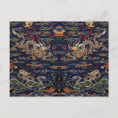 Chinesisches Blue Kesi Dragon Tapestry Postkarte (Vorderseite)