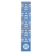 Chinesisches Blumenglück - Doppeltes Glück Mittelgroßer Tischläufer (Vorderseite)