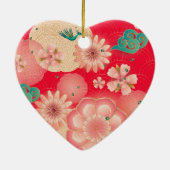 Chinesisches Blumenmuster im Frühjahr des neuen Ja Keramik Ornament (Hinten)
