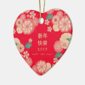 Chinesisches Blumenmuster im Frühjahr des neuen Ja Keramik Ornament (Links)