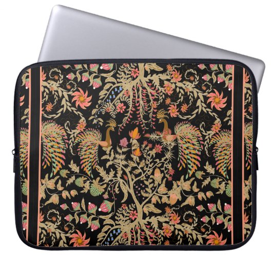 Chinesisches Blumenmuster mit schönen Vögeln Laptopschutzhülle (Vorderseite)