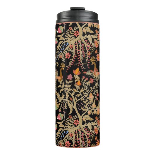 Chinesisches Blumenmuster mit schönen Vögeln  Thermosbecher (Vorderseite)