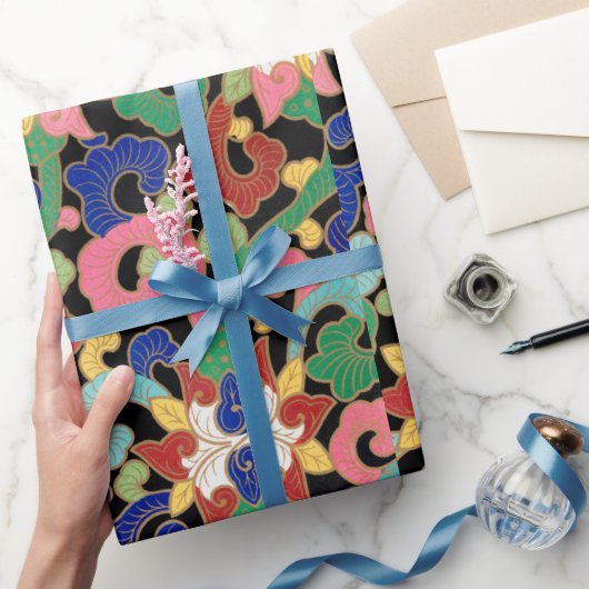 Chinesisches Blumenmuster-Wrap-Papier Geschenkpapier (Schenken)