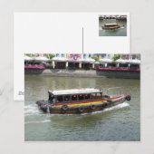 Chinesisches Boot Postkarte (Vorne/Hinten)