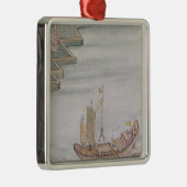 Chinesisches Boot Silbernes Ornament (Rechts)