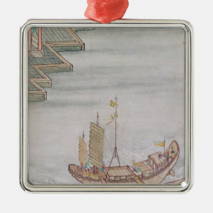 Chinesisches Boot Silbernes Ornament